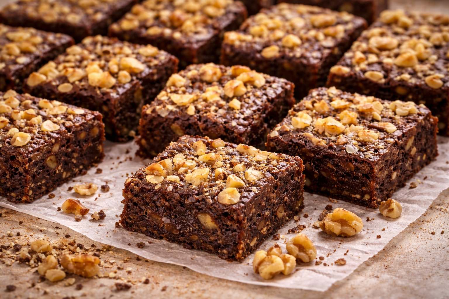 low-carb, sugar-free walnut brownies
